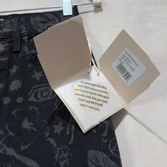MOTHER Rider Ankle Jeans Shadowy Figures, Size 25, High Rise Straight Leg, NEW - Picture 11 of 15